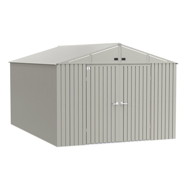 Elite Galvalume Steel Premium Shed Storage Shed, 10 ft x 14 ft, Cool Grey